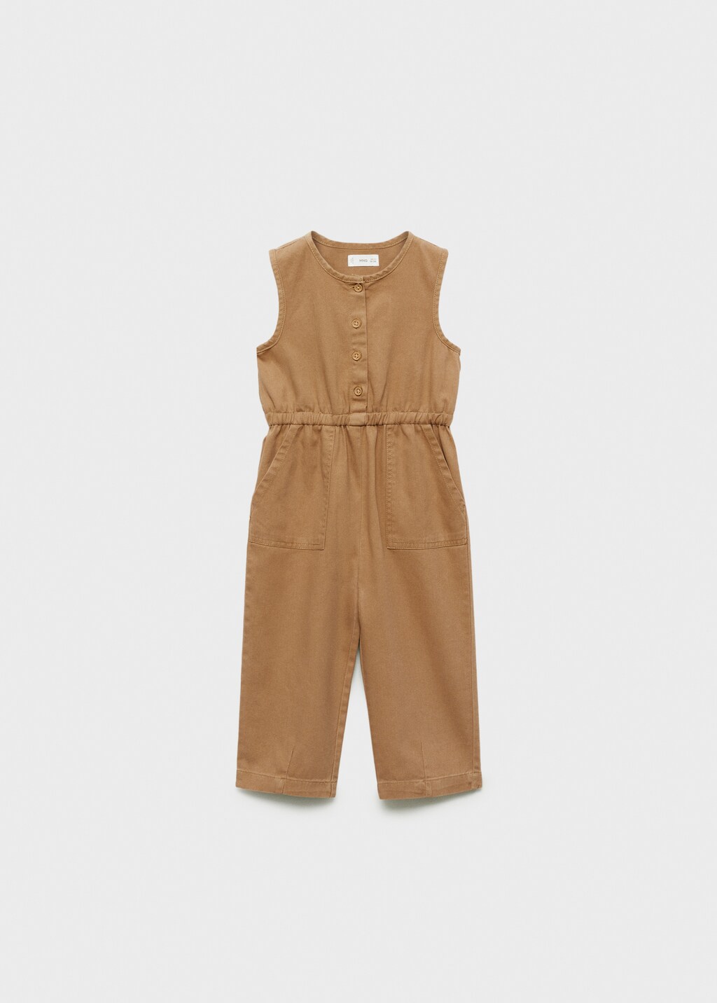 Buttoned long jumpsuit - Medium Brown