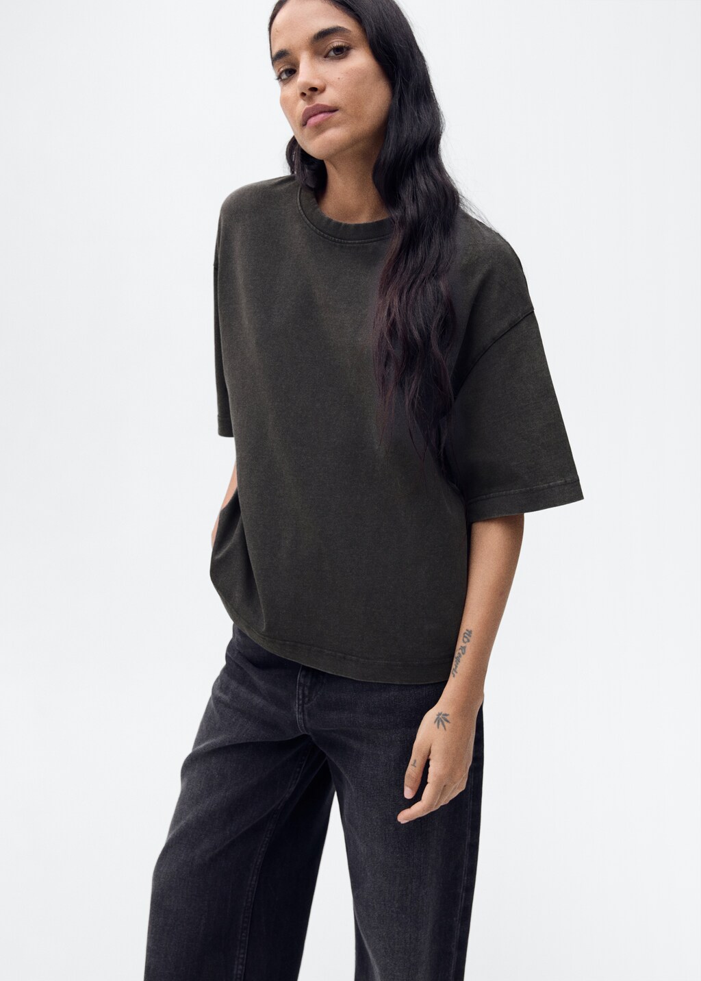 Oversized cotton t-shirt - Khaki