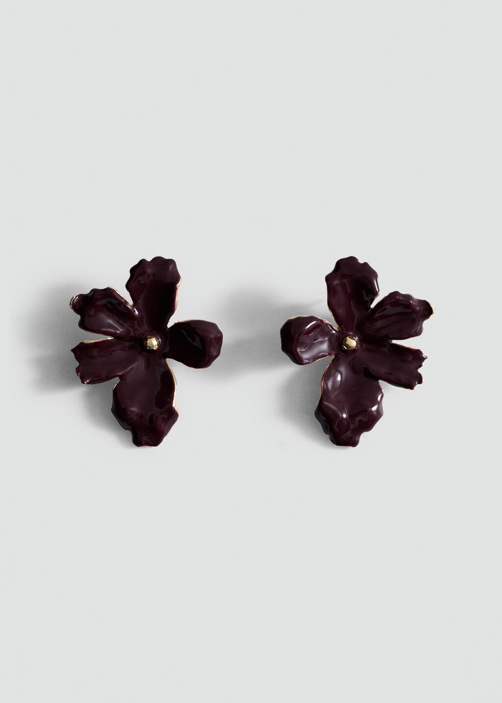 Floral earrings - Maroon