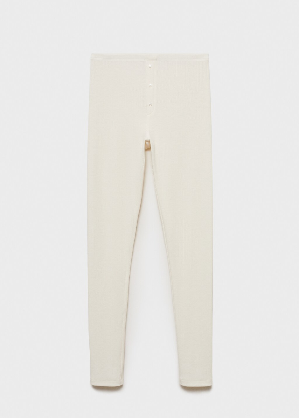 Long rib-knit trousers - Peach