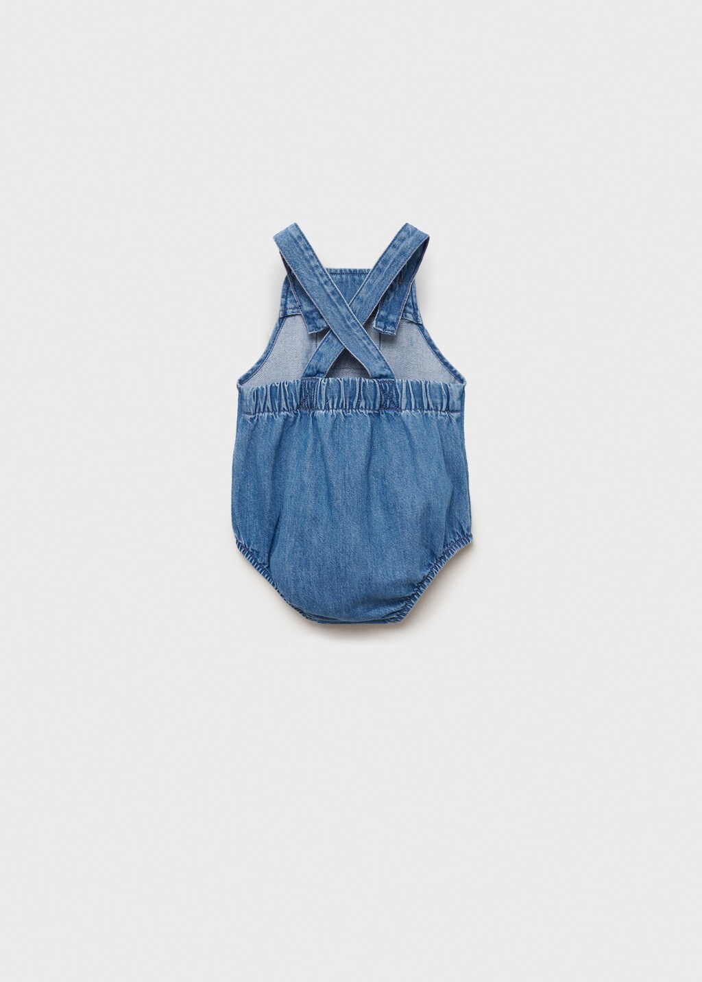 Denim cotton romper - Medium Blue