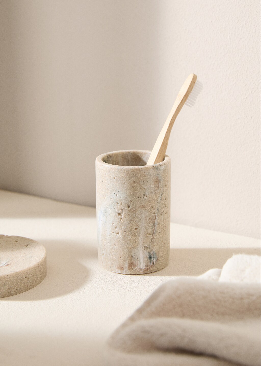 Brush holder stone - Light/Pastel Grey