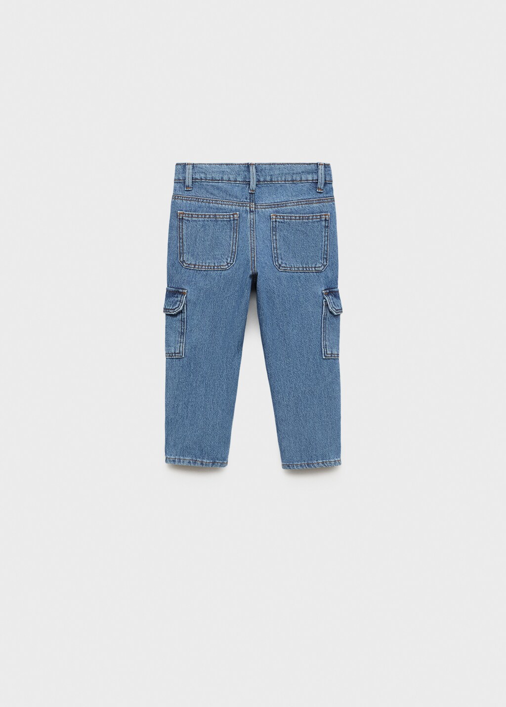 Cargo style straight jeans - Medium Blue