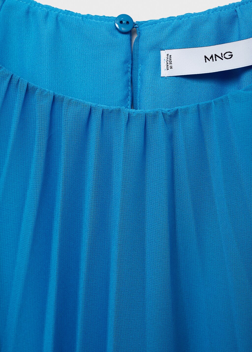 Flared-sleeve pleated dress - Blue