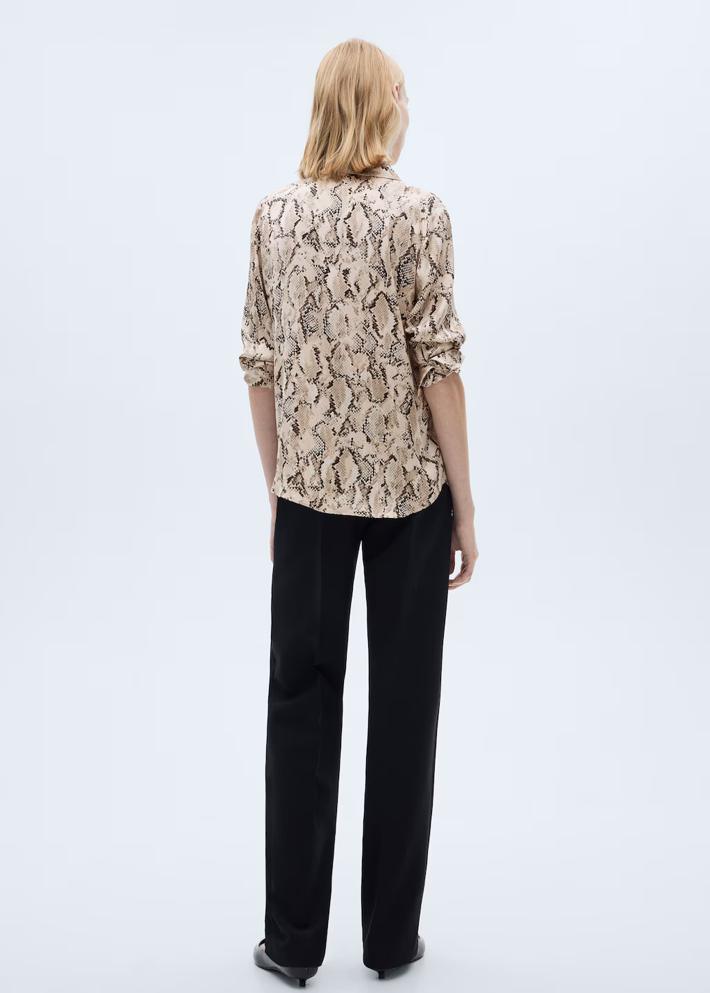 Satin print shirt - Ecru