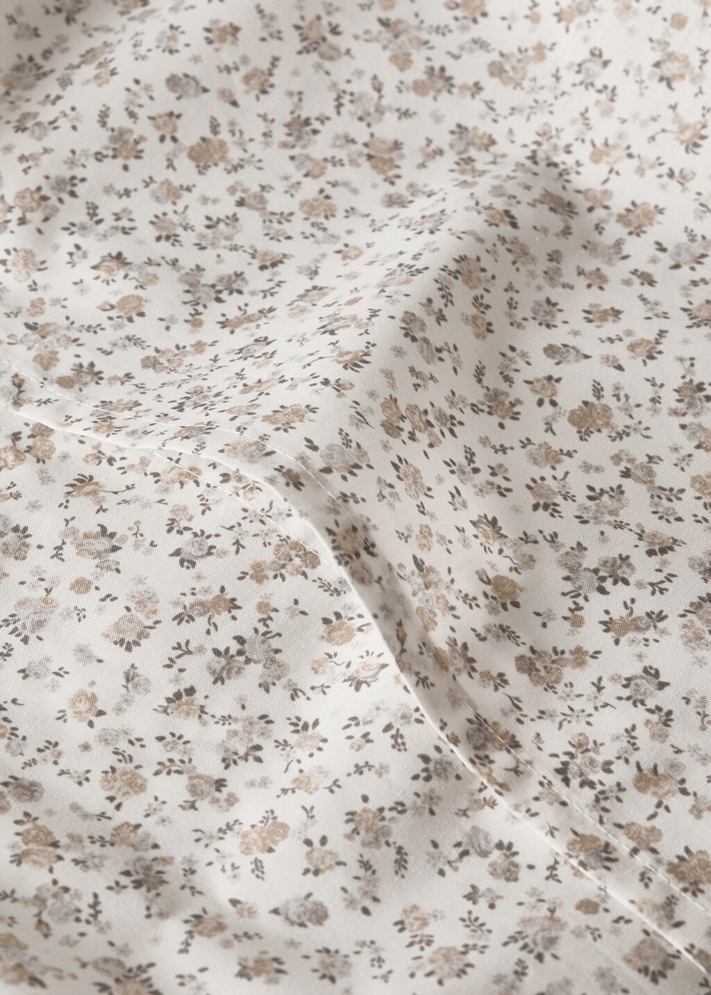 Cotton percale printed duvet cover for cot - Grey