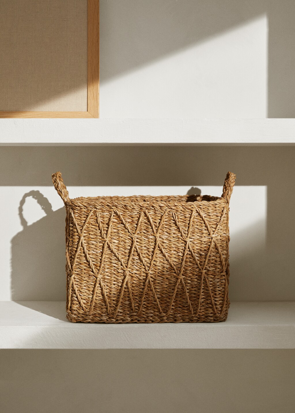 Square basket with handles 37x27cm - Brown