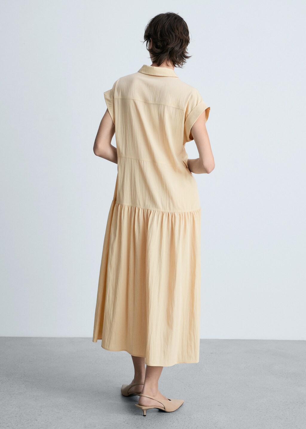 Knot detail shirt dress - Ecru