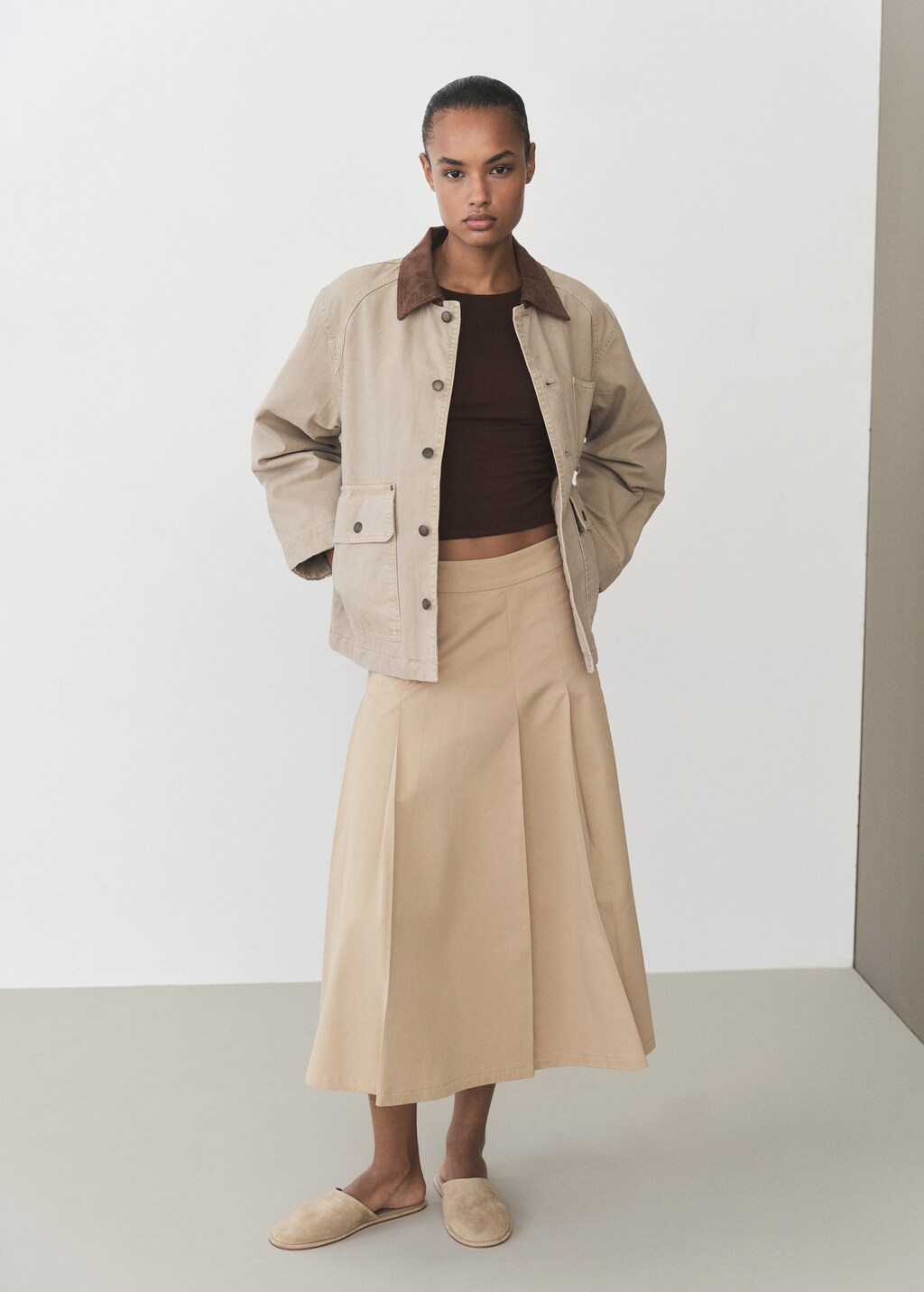 Fine-knit fitted sweater - Ecru