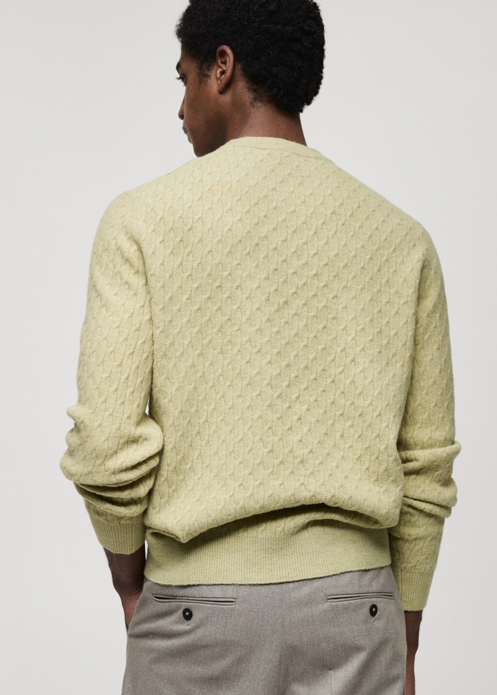 Braided knitted sweater - Pastel Green
