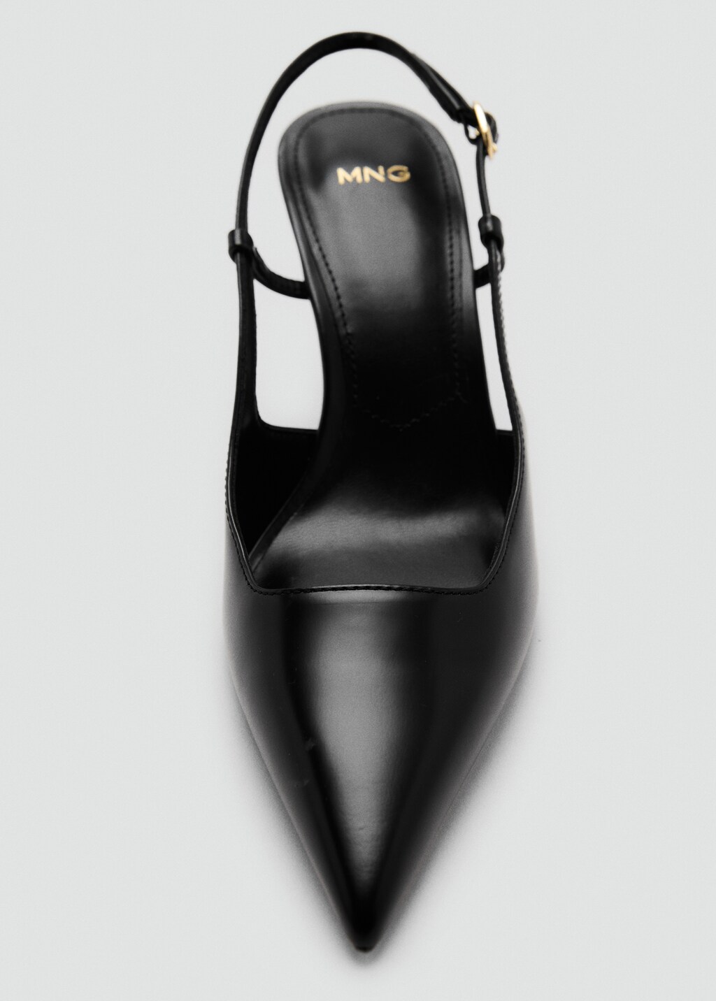 Pointed-toe leather heeled shoes - Black