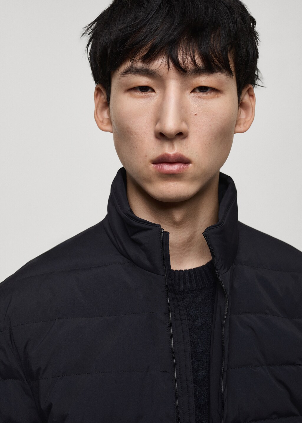 Quilted jacket with down and feather filling - Medium Brown