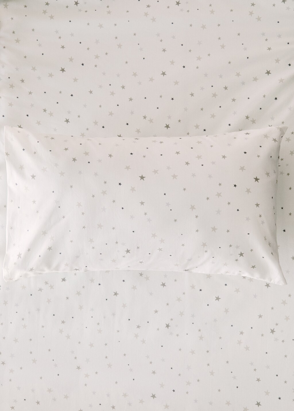 Cotton percale printed children's pillowcase 60x60 cm - Beige