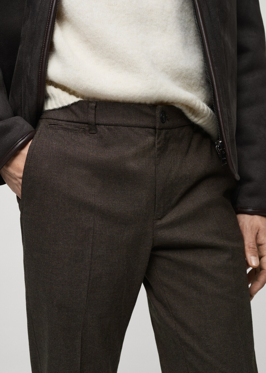 Regular-fit flannel trousers - Light Heather Grey