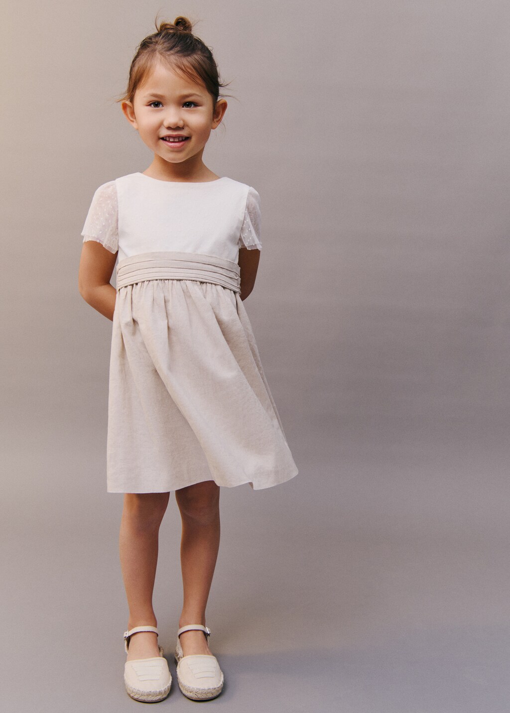 Contrast skirt dress - White