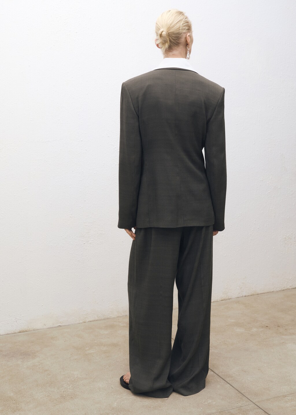 Suit trousers with belt clips - Khaki