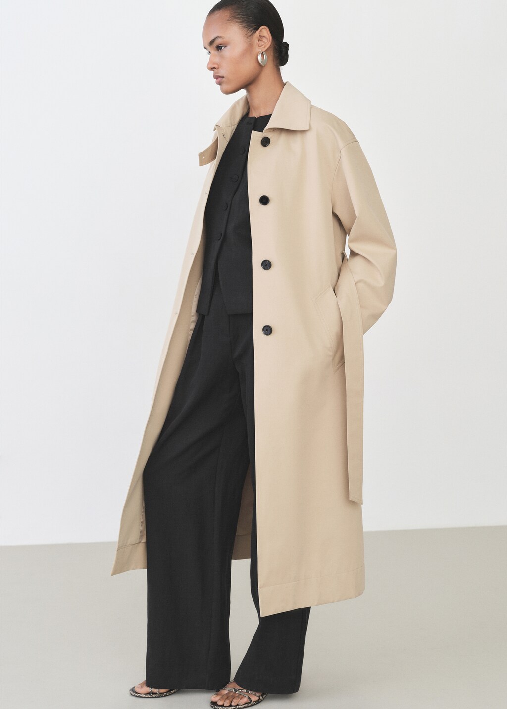 Straight lyocell suit trousers - Black