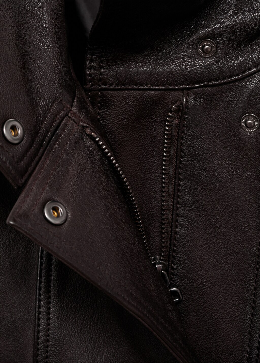 Pockets leather jacket - Brown