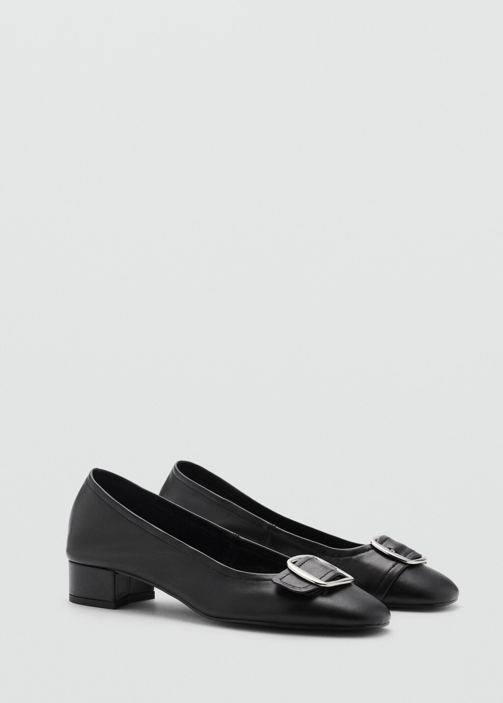Buckle leather shoes - Black