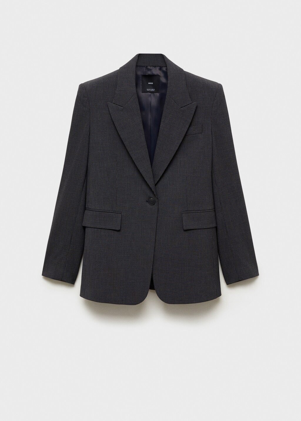 Straight-fit micro-houndstooth jacket - Dark Navy