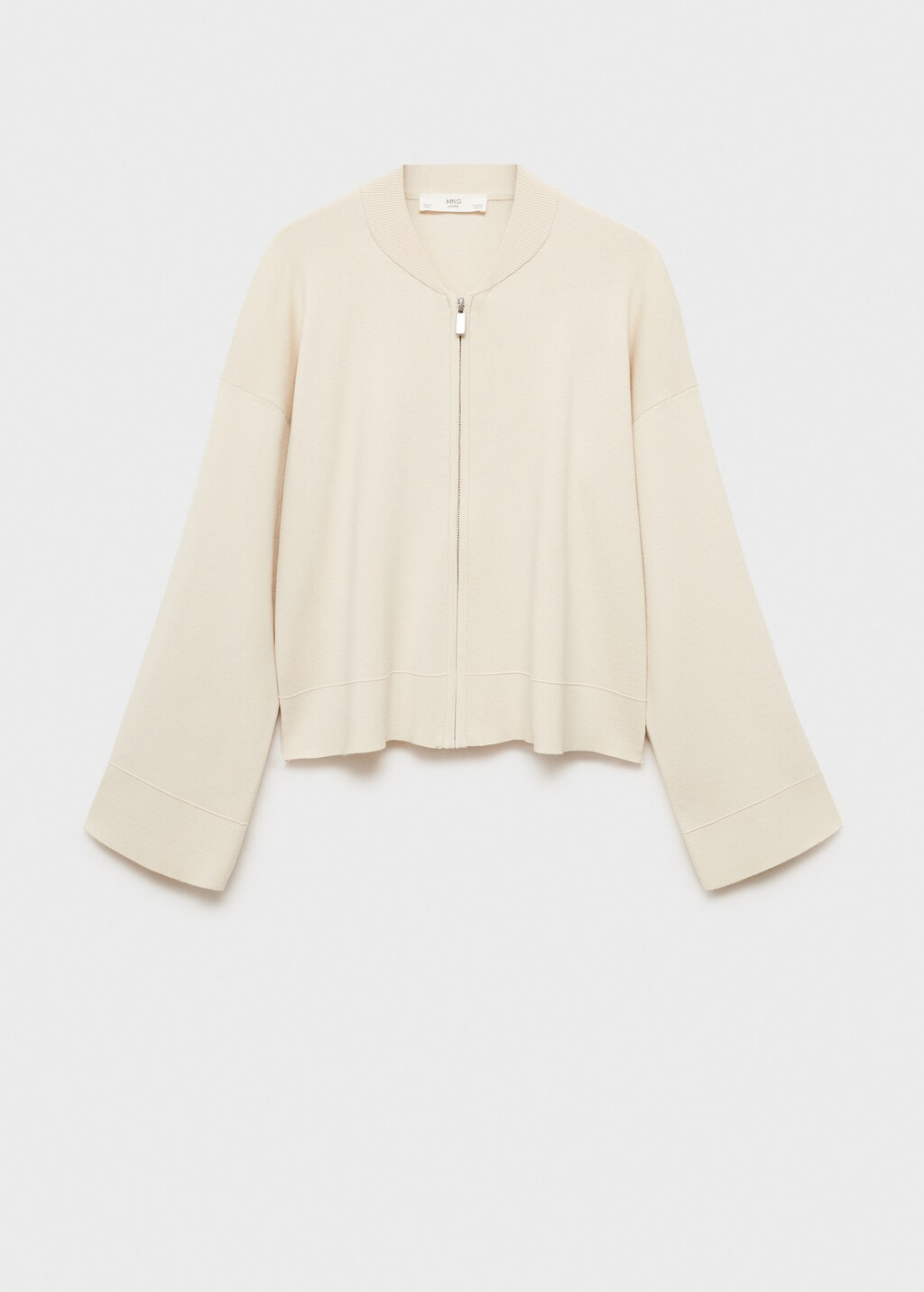 Rib-knit jacket with zip - Light/Pastel Grey