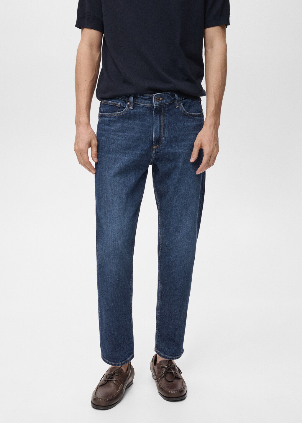 Ben tapered cropped jeans - Medium Brown