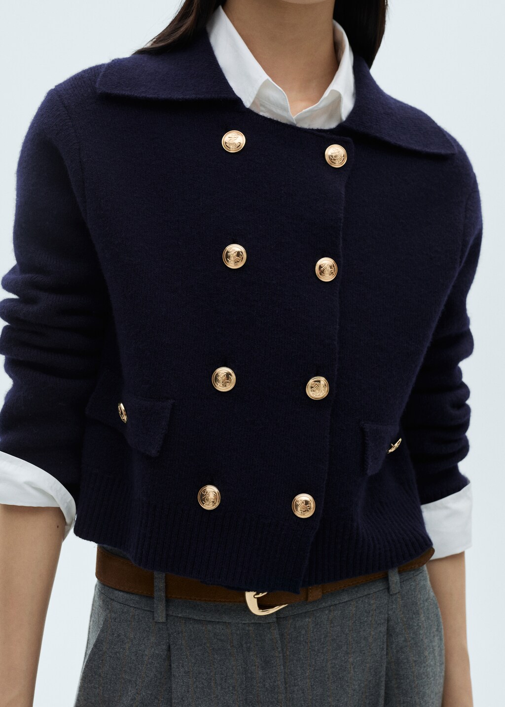 Double-breasted wool jacket - Dark Navy