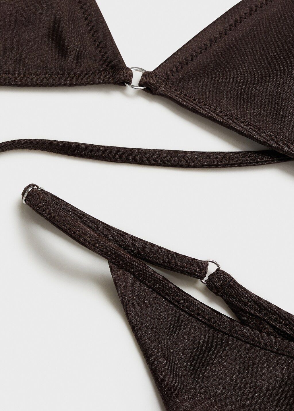 Bikini top with shiny finish - Chocolate