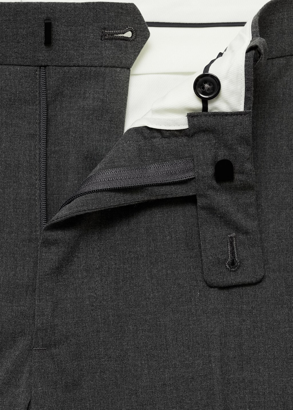Stretch-fabric slim-fit suit trousers - Dark Navy