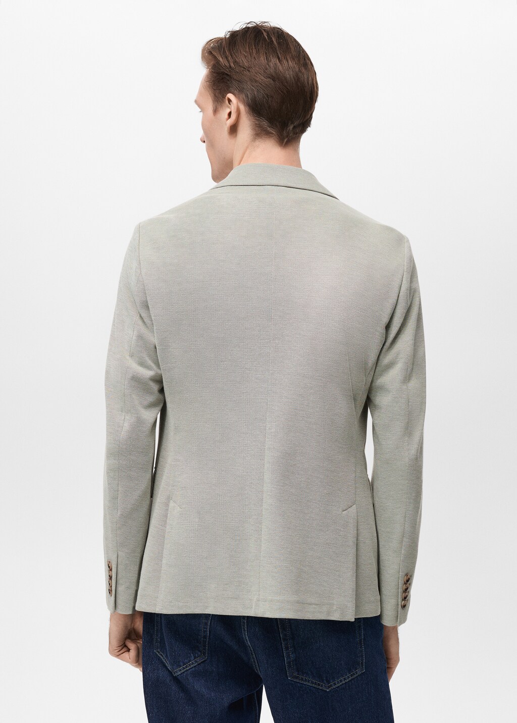 Slim fit cotton blazer - Sky Blue