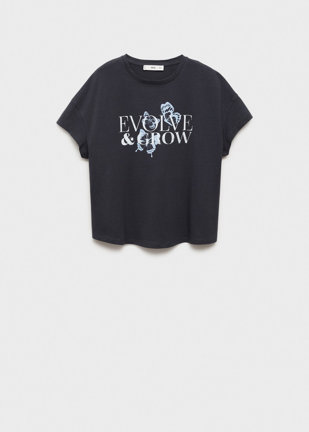 Cotton t-shirt with printed message - Beige