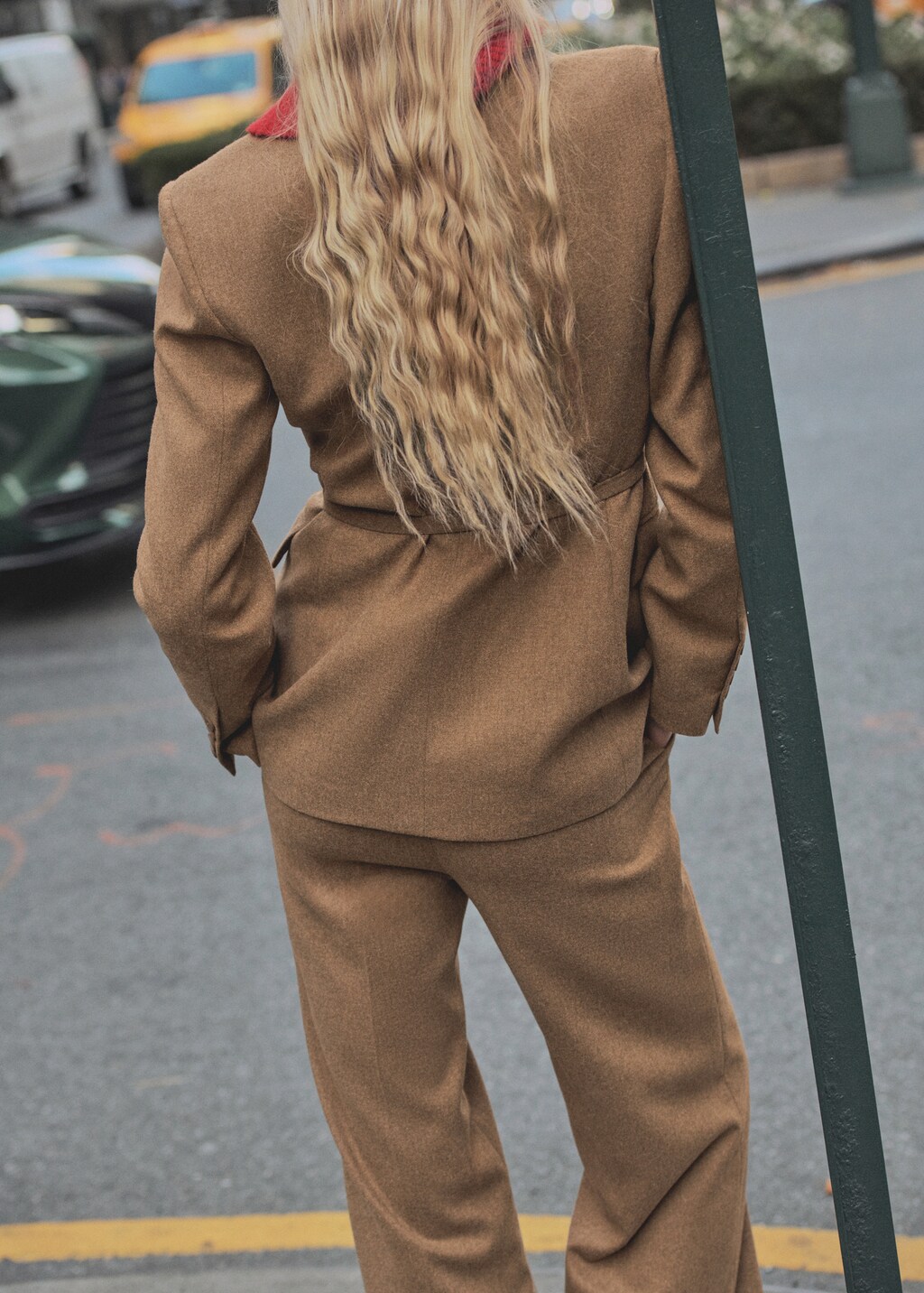 Wool-blend suit jacket - Tobacco Brown