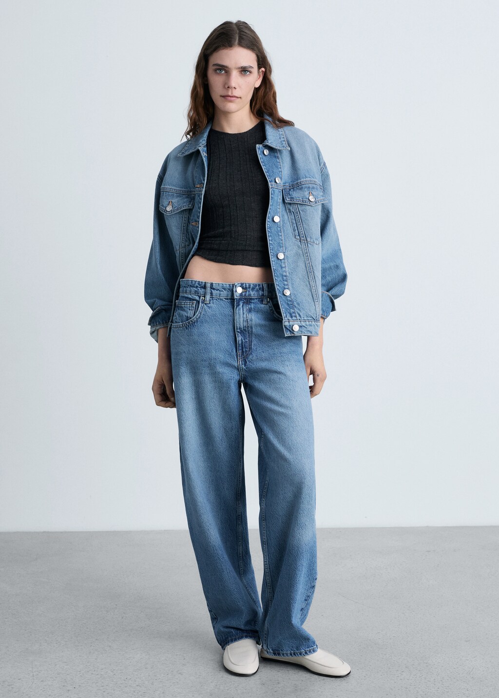 Mid-rise balloon jeans - Medium Blue