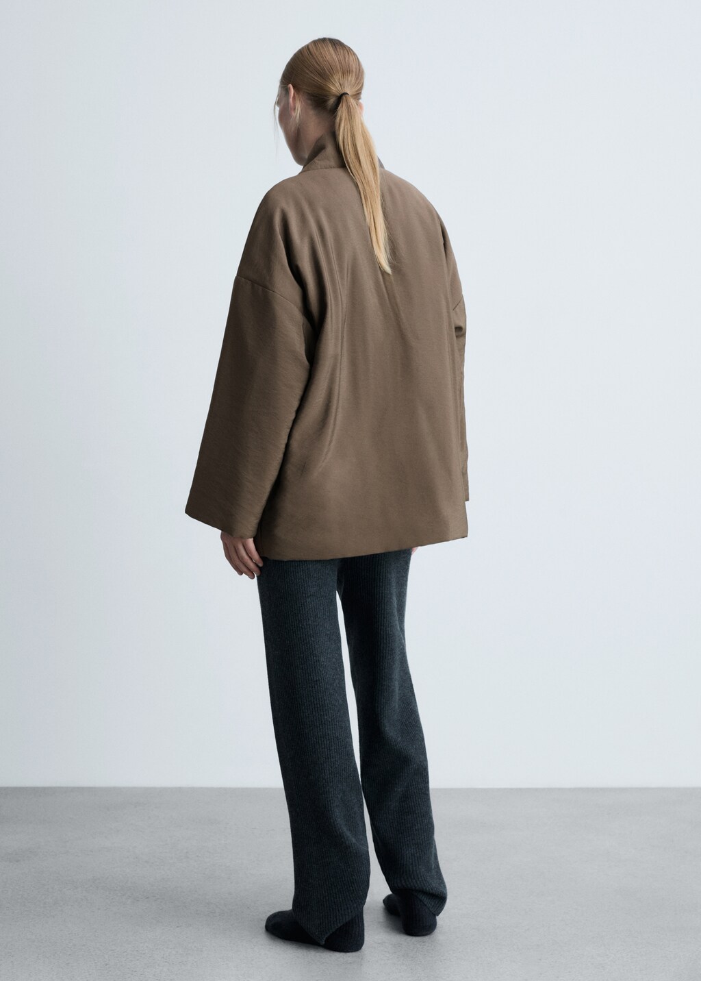 Padded robe with pockets - Brown