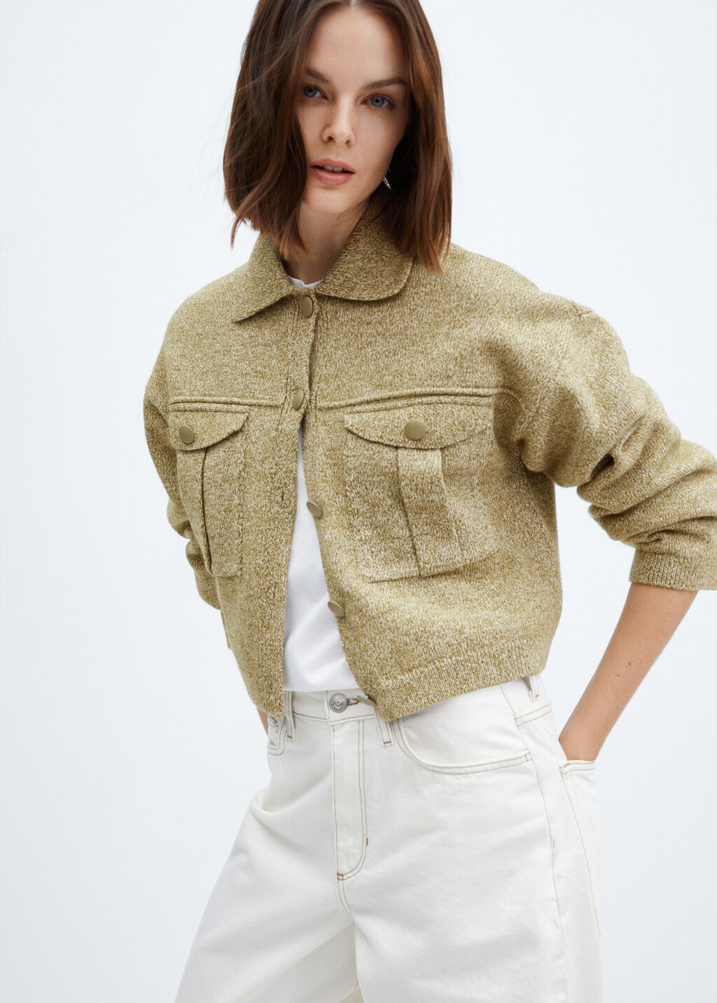 Pocket knit jacket - Green