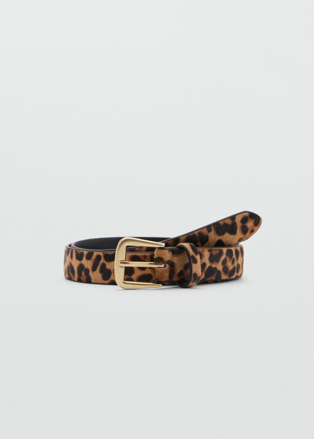 Leopard leather belt - Brown