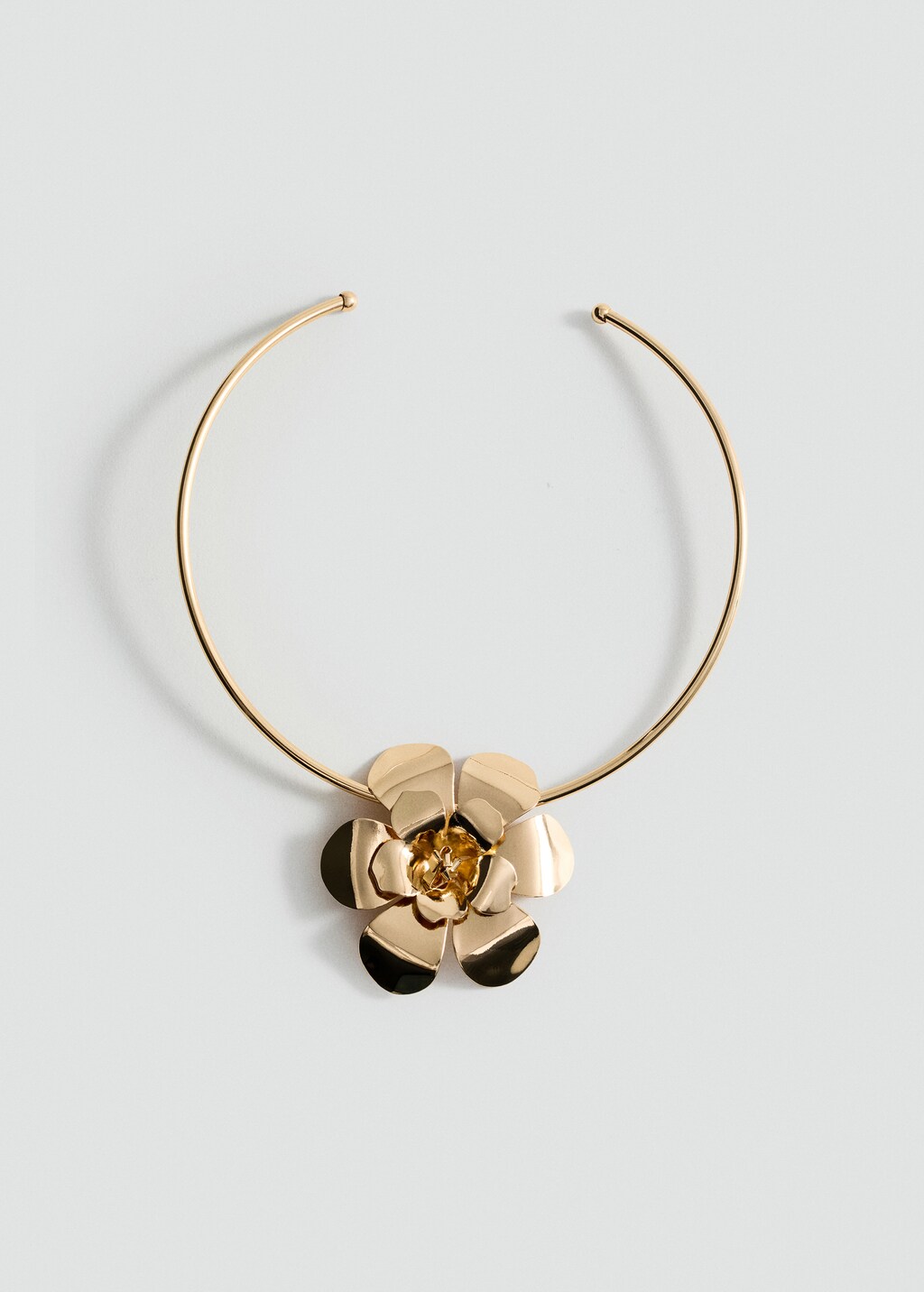 Rigid flower necklace - Gold