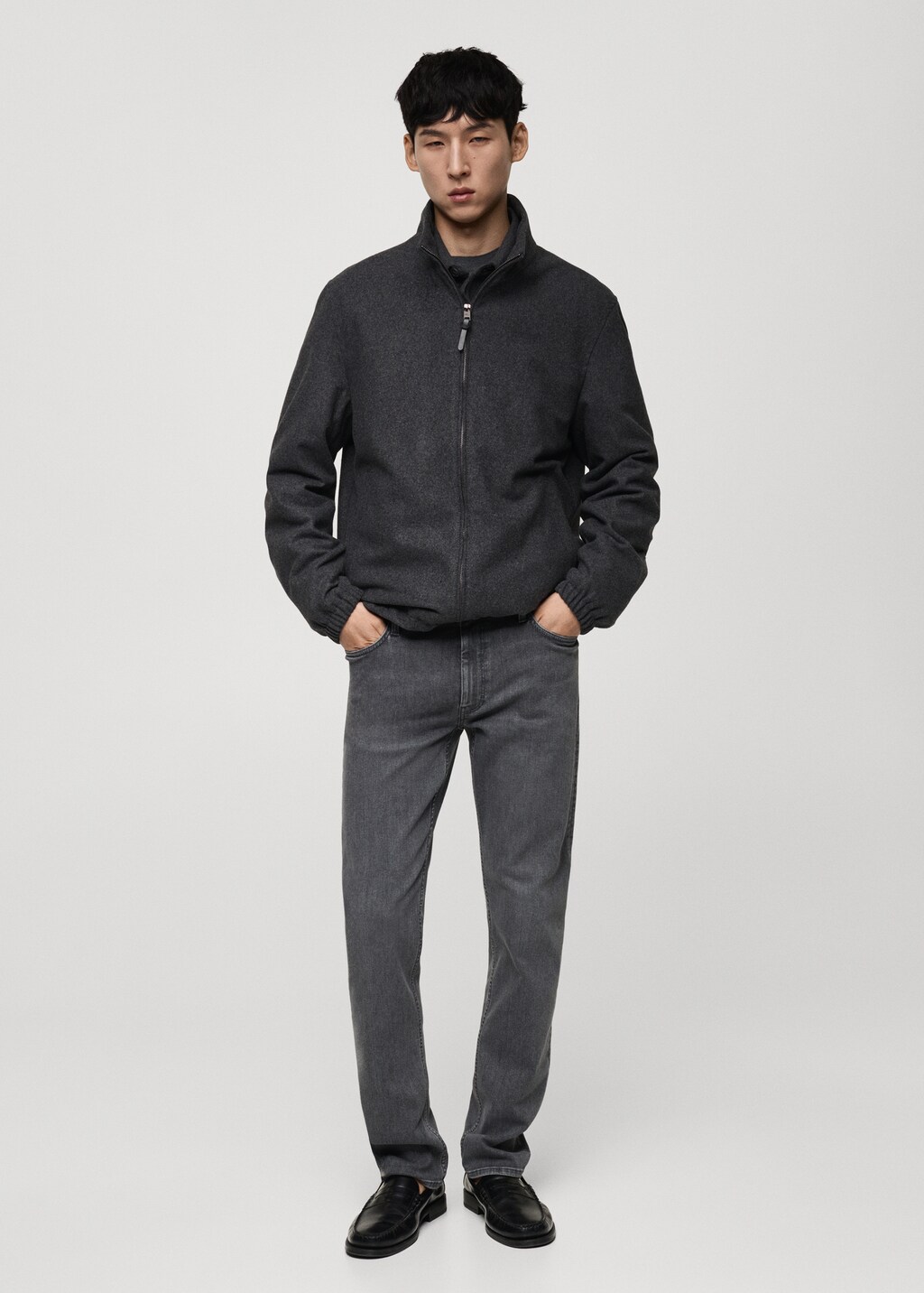 Regular-fit wool jacket - Dark Navy