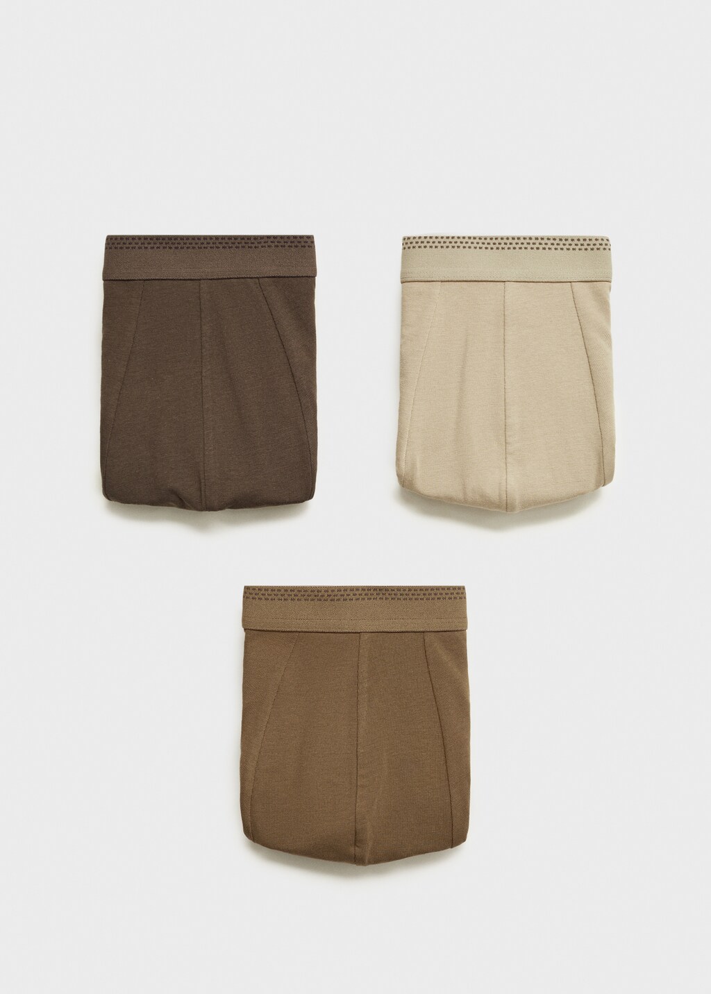 Pack of 3 cotton combination briefs - Khaki