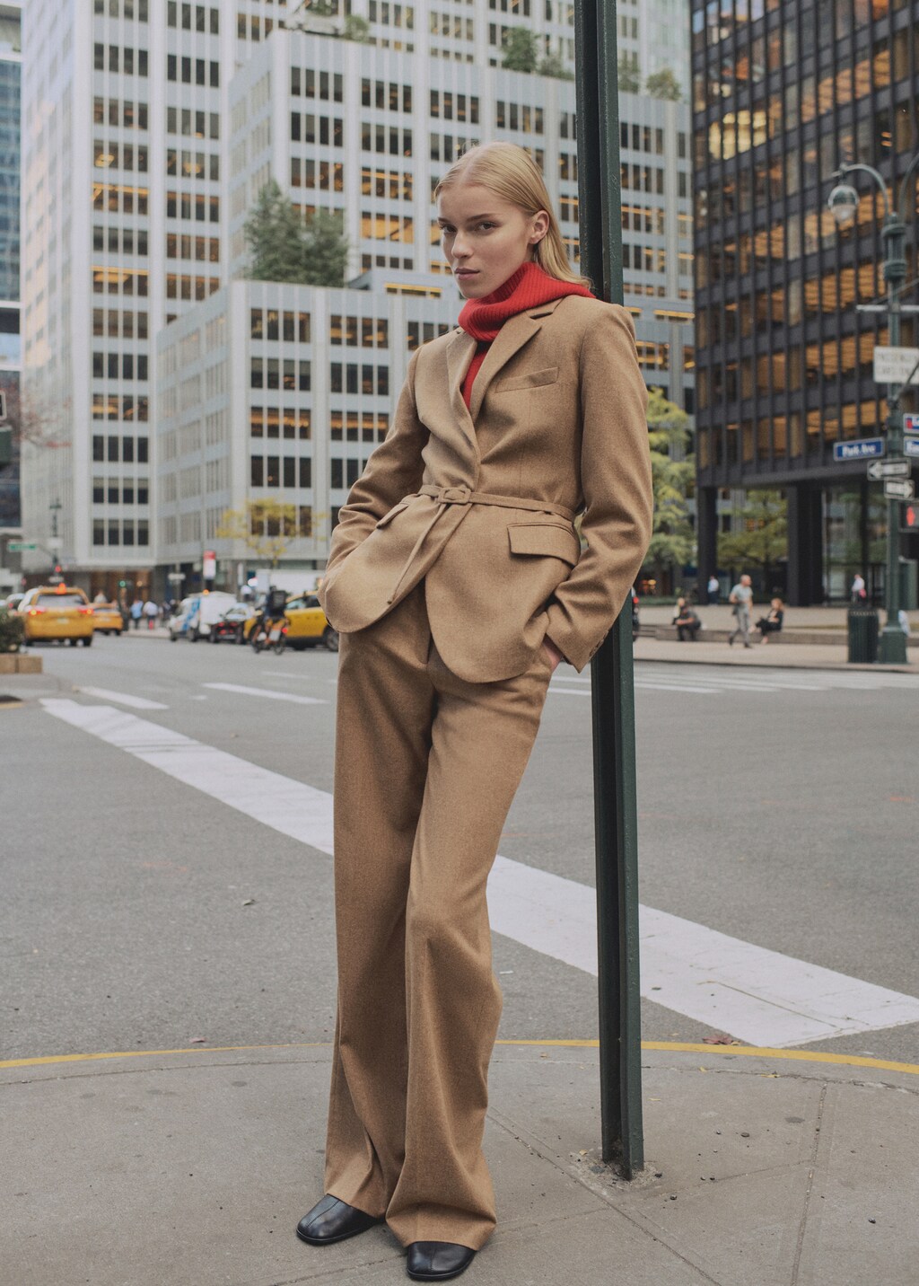 Wool-blend suit trousers - Tobacco Brown