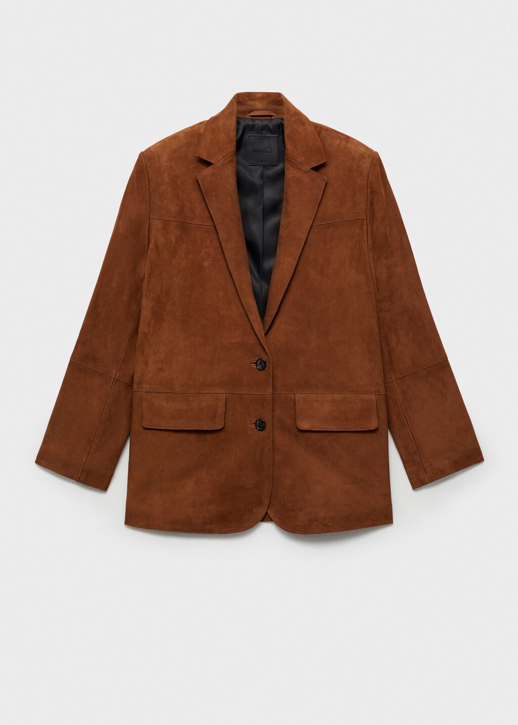 Straight suede jacket - Tobacco Brown