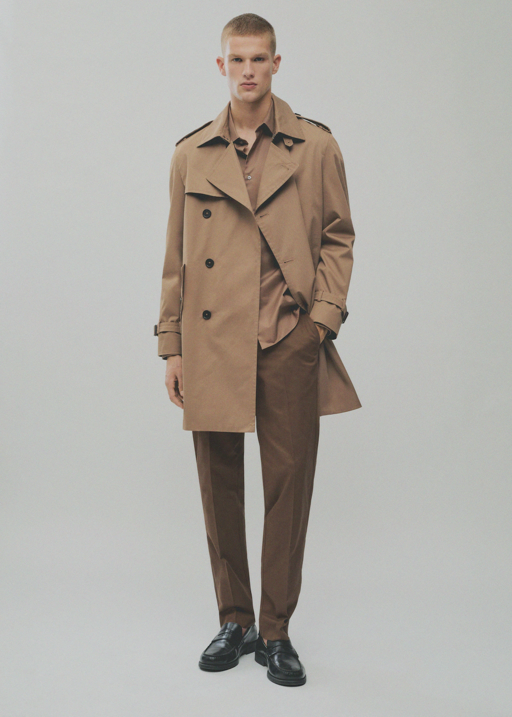 Regular-fit cotton trousers - Dark Navy