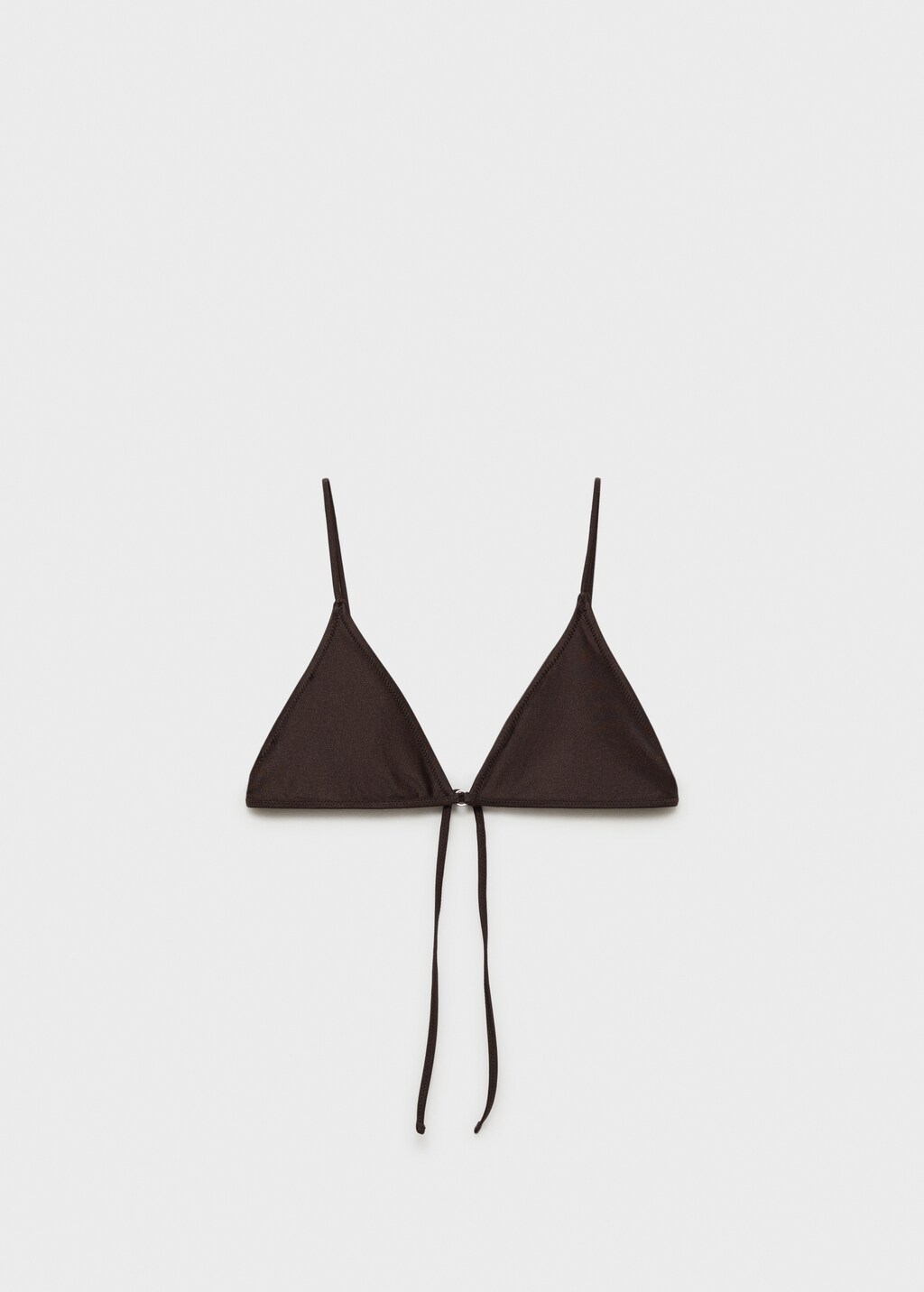 Bikini top with shiny finish - Chocolate