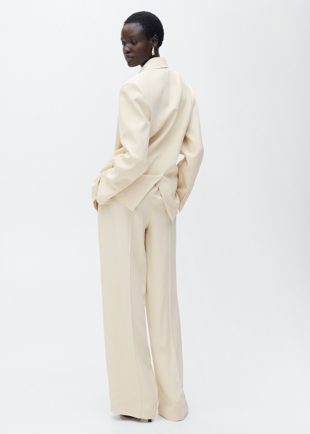 Double-breasted suit jacket - Vanilla