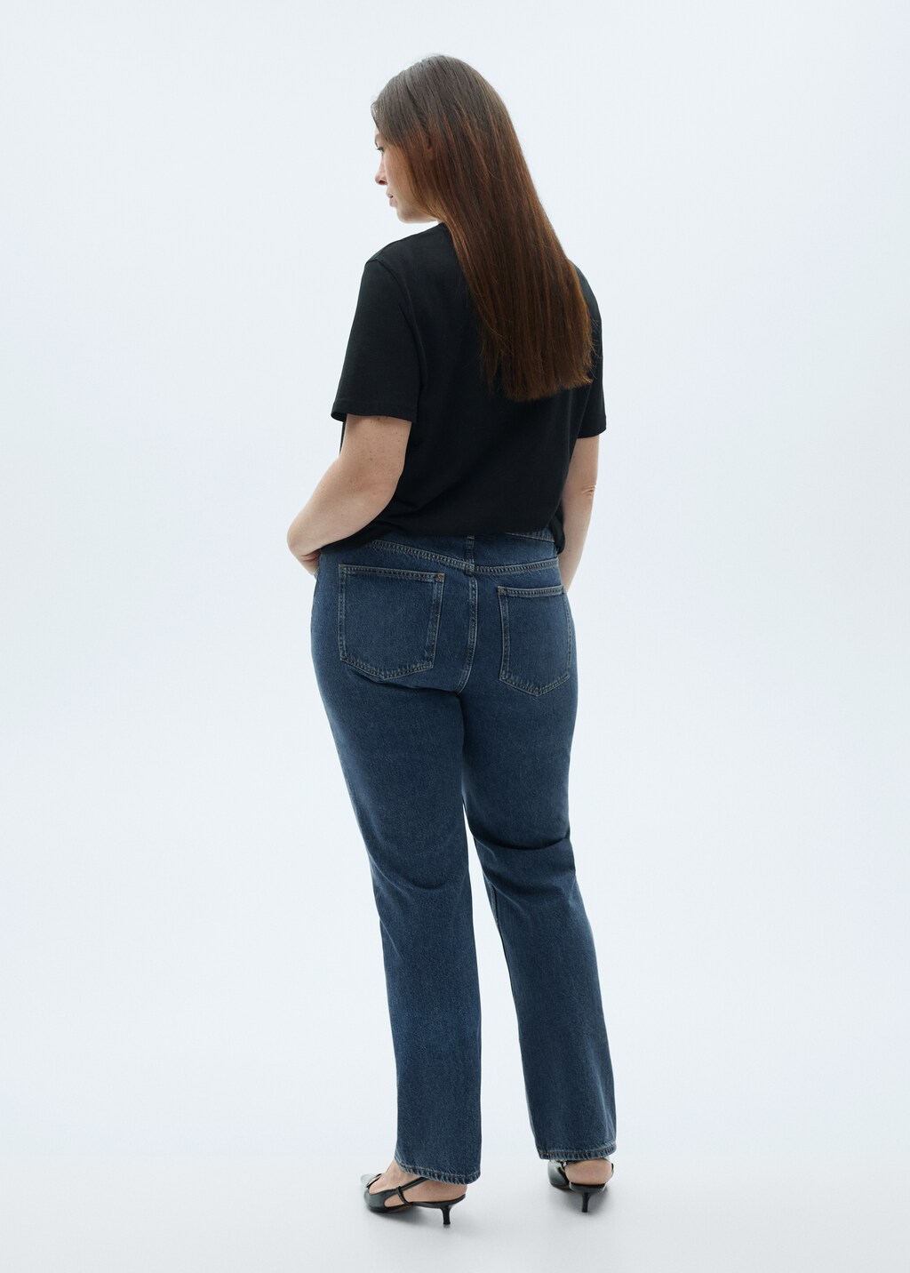 Matilda medium-rise straight-fit jeans - Black denim