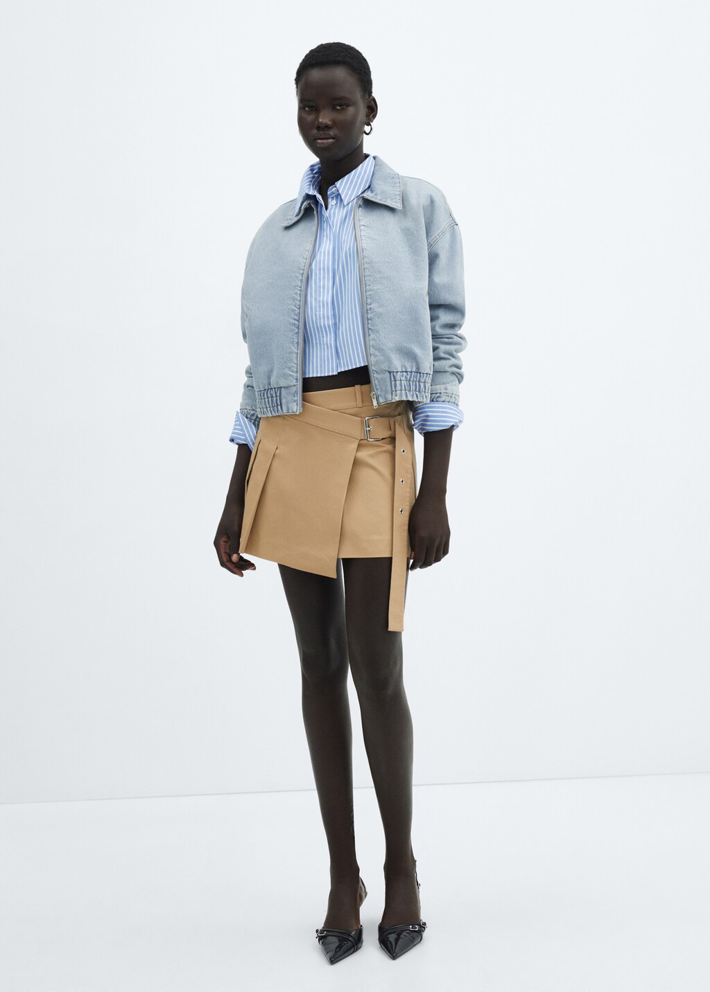 Denim bomber jacket - Sand