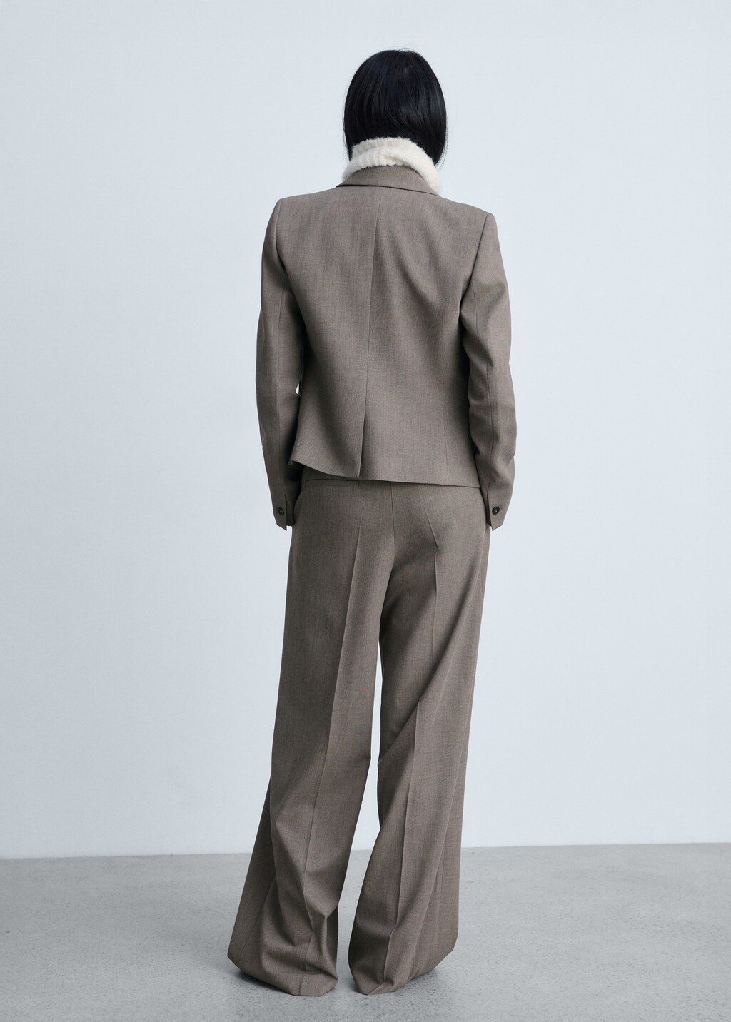 Wideleg suit trousers - Brown