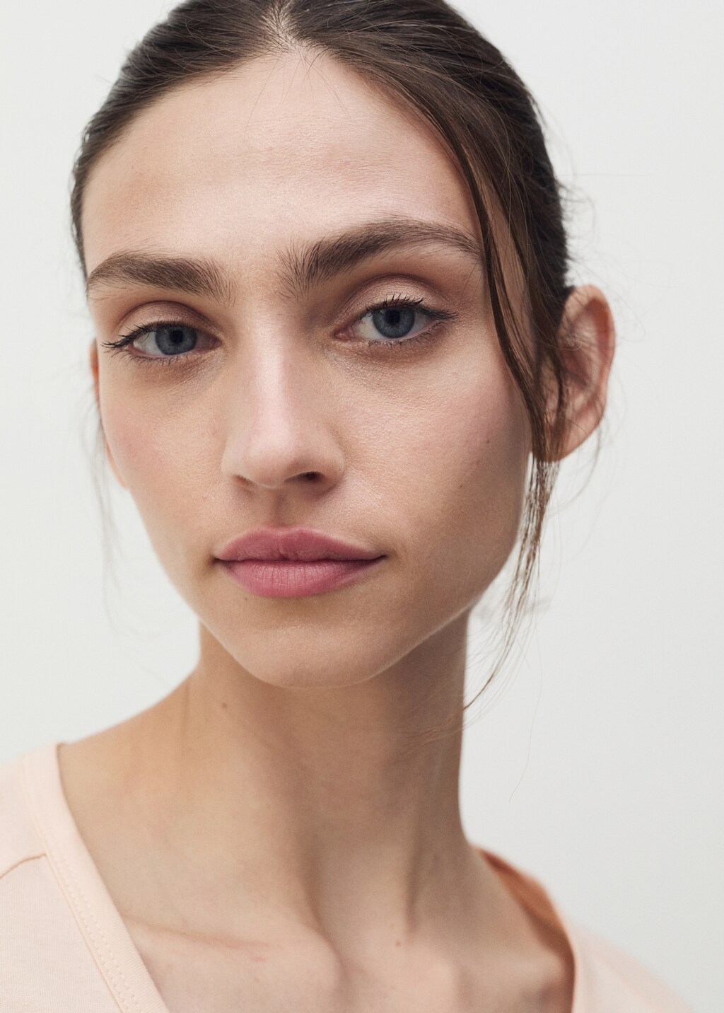 Cotton V-neck nightgown - Aqua Green