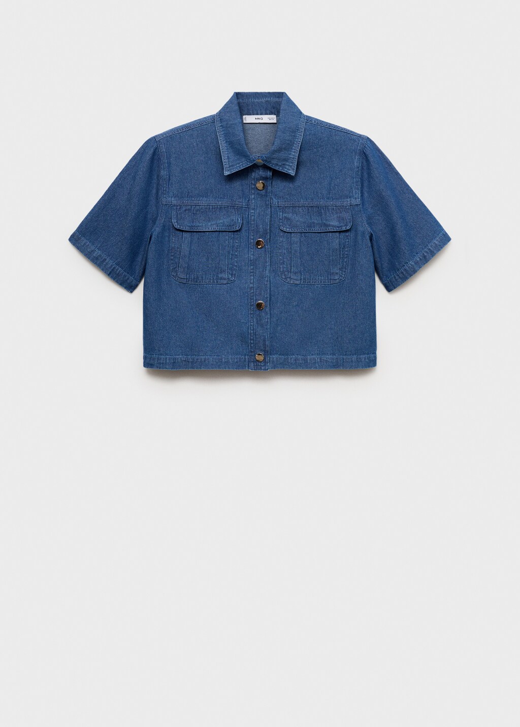 Cropped denim shirt - Medium Blue