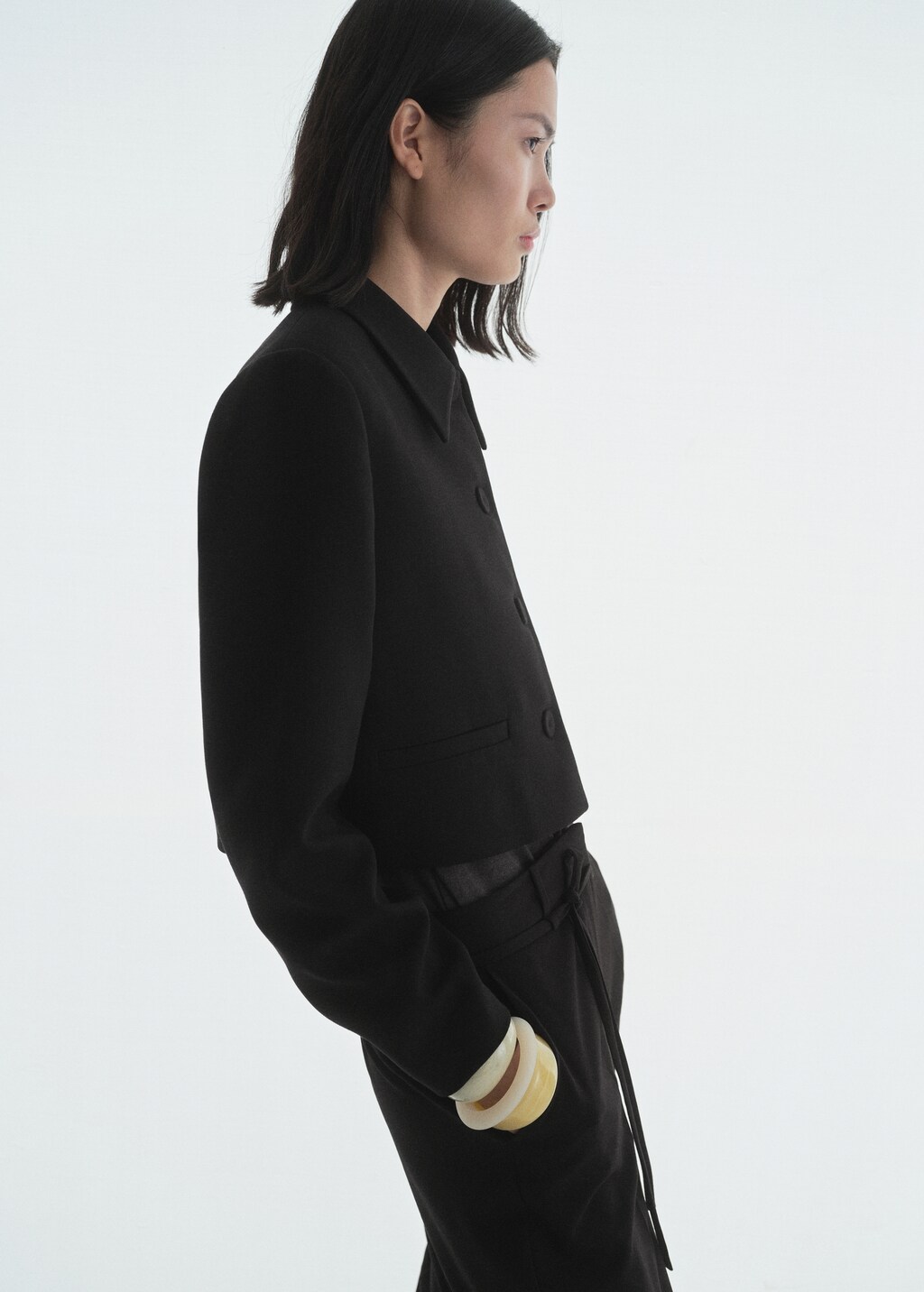 Lapel suit jacket - Black